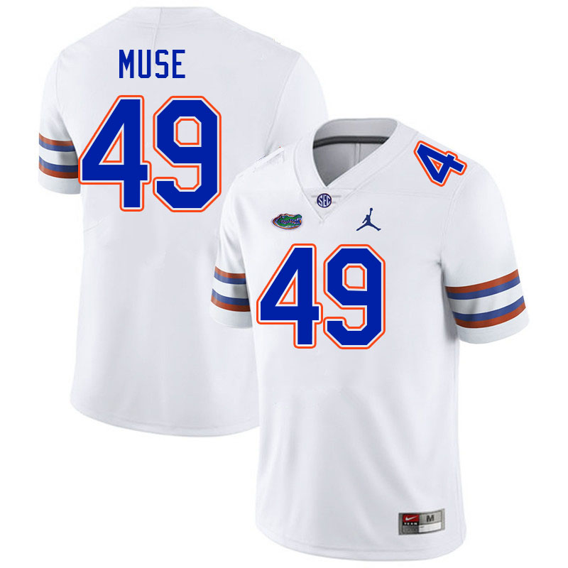 Men #49 Jack Muse Florida Gators College Football Jerseys Stitched-White